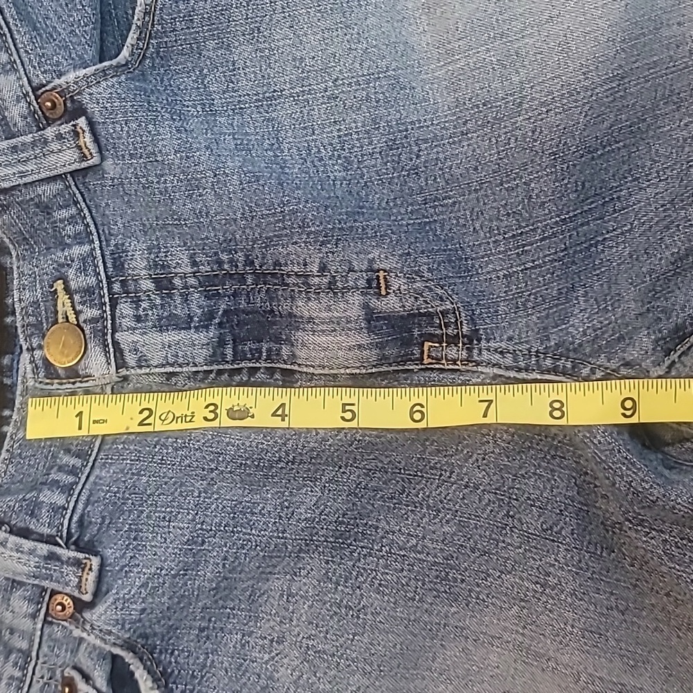 Calvin Klein Capri blue jeans size 12 distressed 5 pocket denim customized - Picture 4 of 11